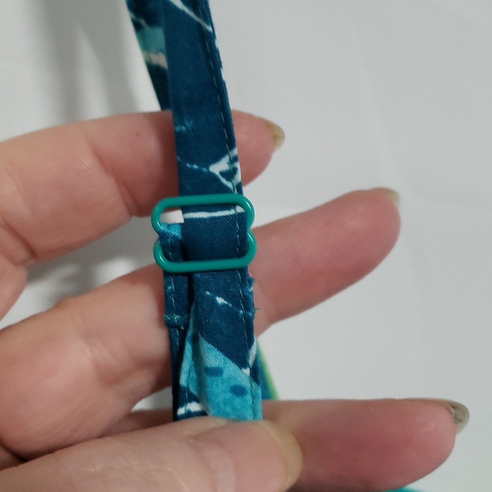 Vintage 80's 90's Jams World Teal & Navy Floral Tie-Strap Mini Dress XL - Picture 7 of 13